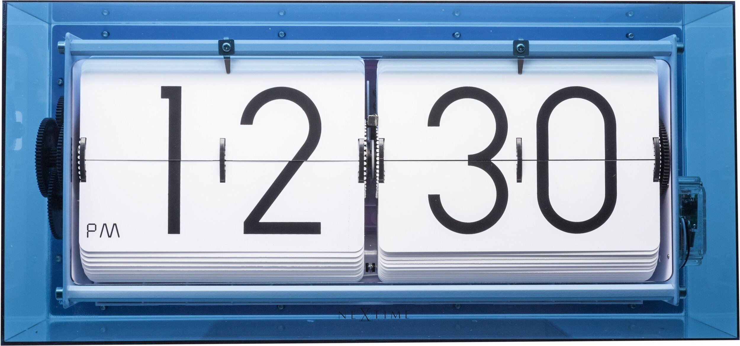 Zegar stołowy Big Flip Clear niebieski