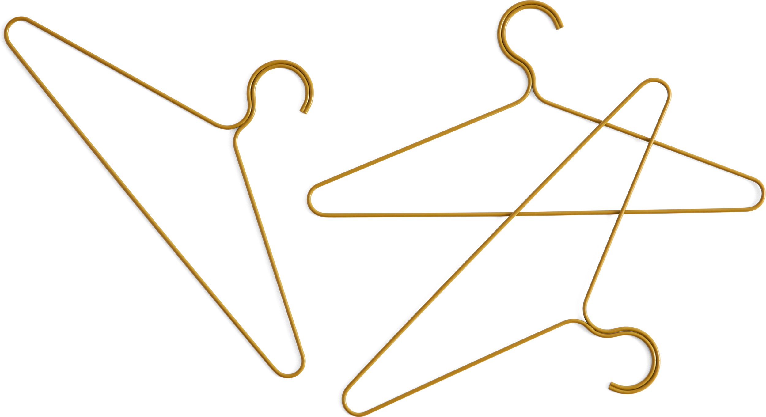 Wieszaki na ubrania Colour musztardowe 3 szt.