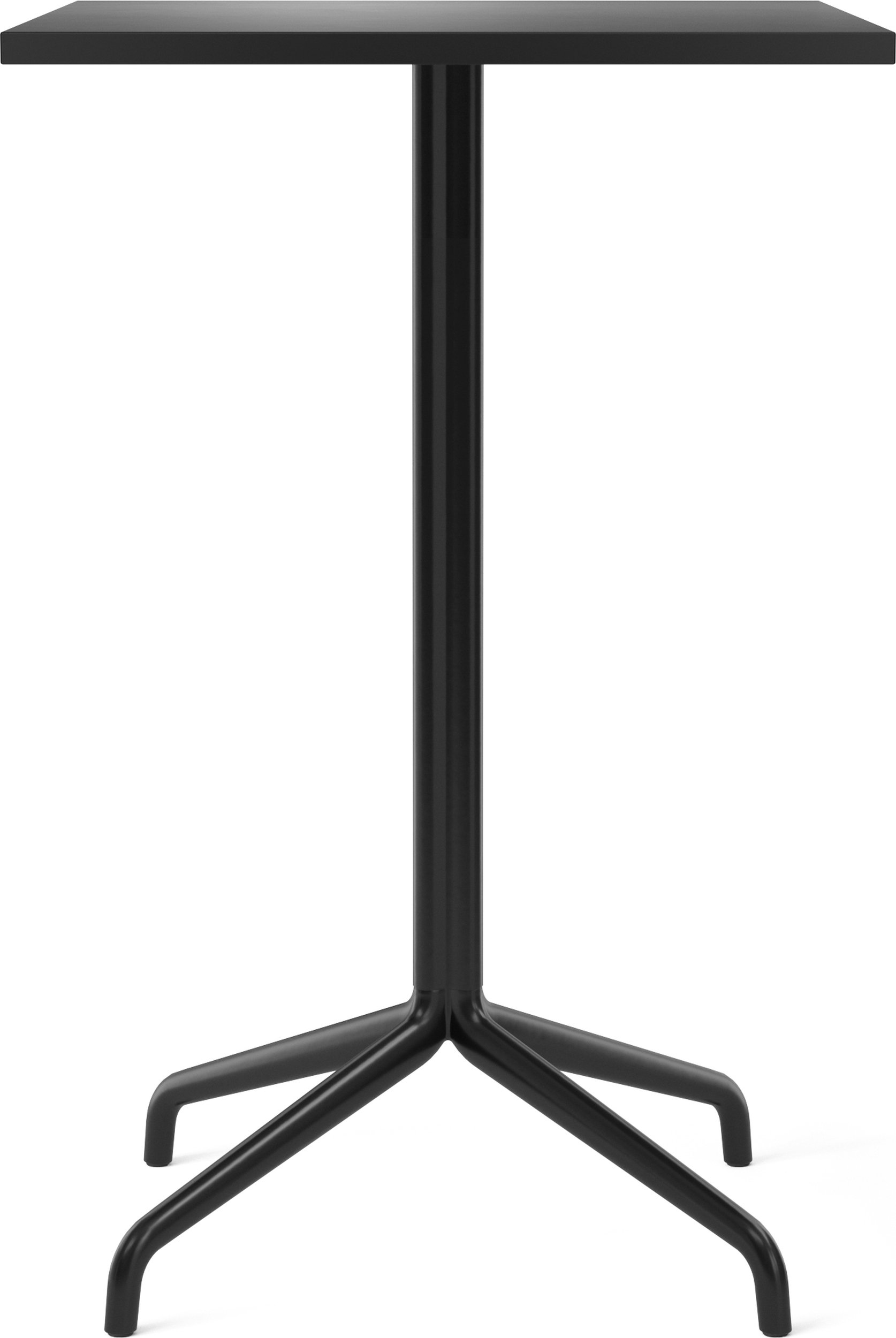 Stół barowy Harbour Column Star Base kwadratowy 93 cm czarny z blatem pokrytym linoleum