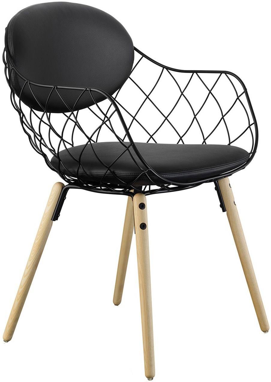 Krzesło Pina czarne, materiał Steelcut 2, nogi jesion