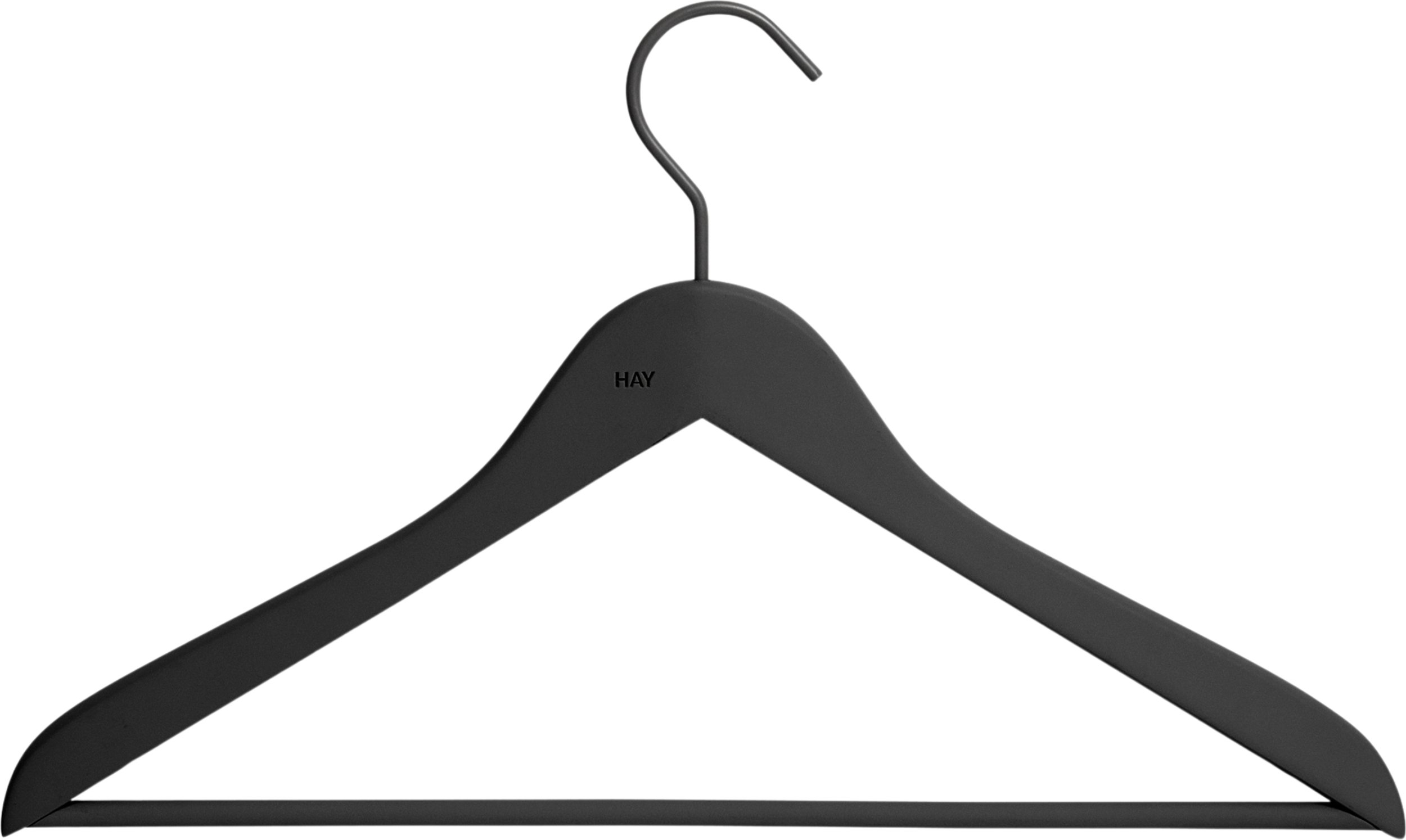 Wieszaki na ubrania Soft Coat Slim czarne z poprzeczką 4 szt.