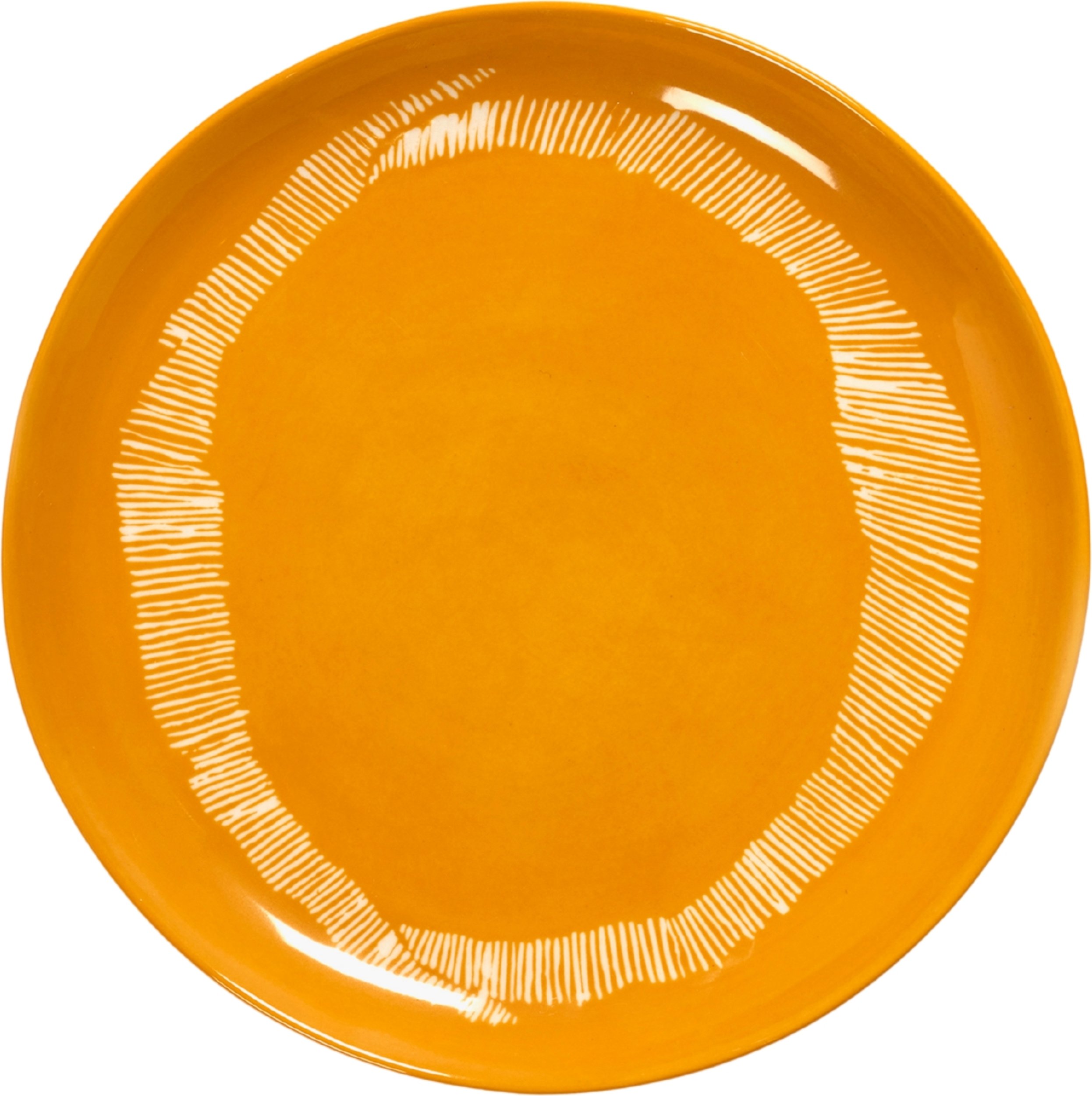 Talerz śniadaniowy Feast 22,5 cm żółto-biały