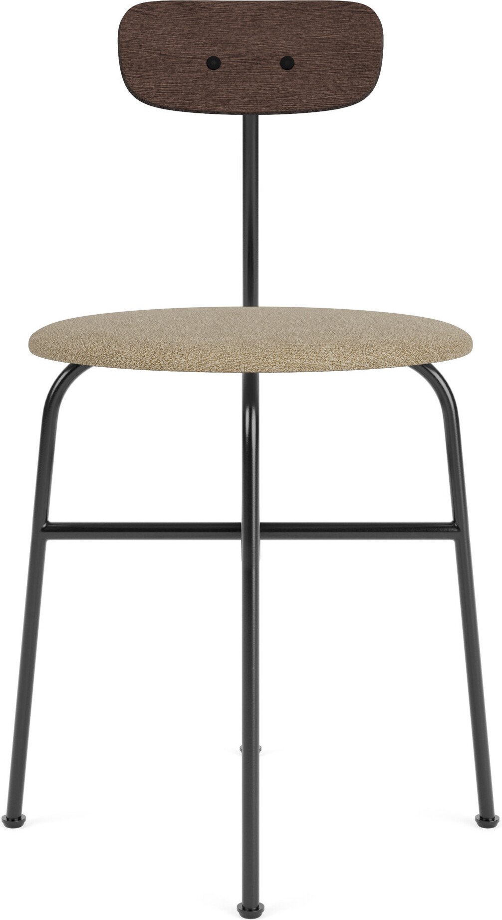 Krzesło Afteroom Bouclé 75 cm beżowe oparcie ciemny dąb z tapicerowanym siedziskiem