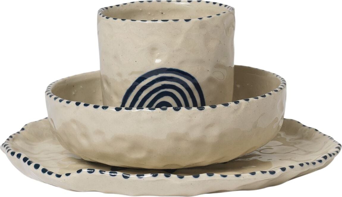 Naczynia dziecięce Naive niebieskie 3 el.