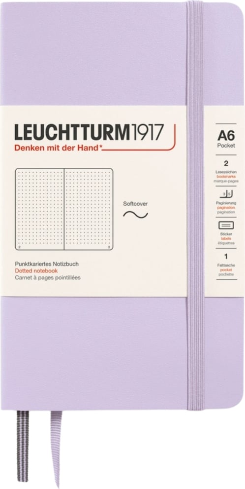 Notes w kropki w miękkiej oprawie Leuchtturm 1917 A6 123 strony liliowy 80 g/m²