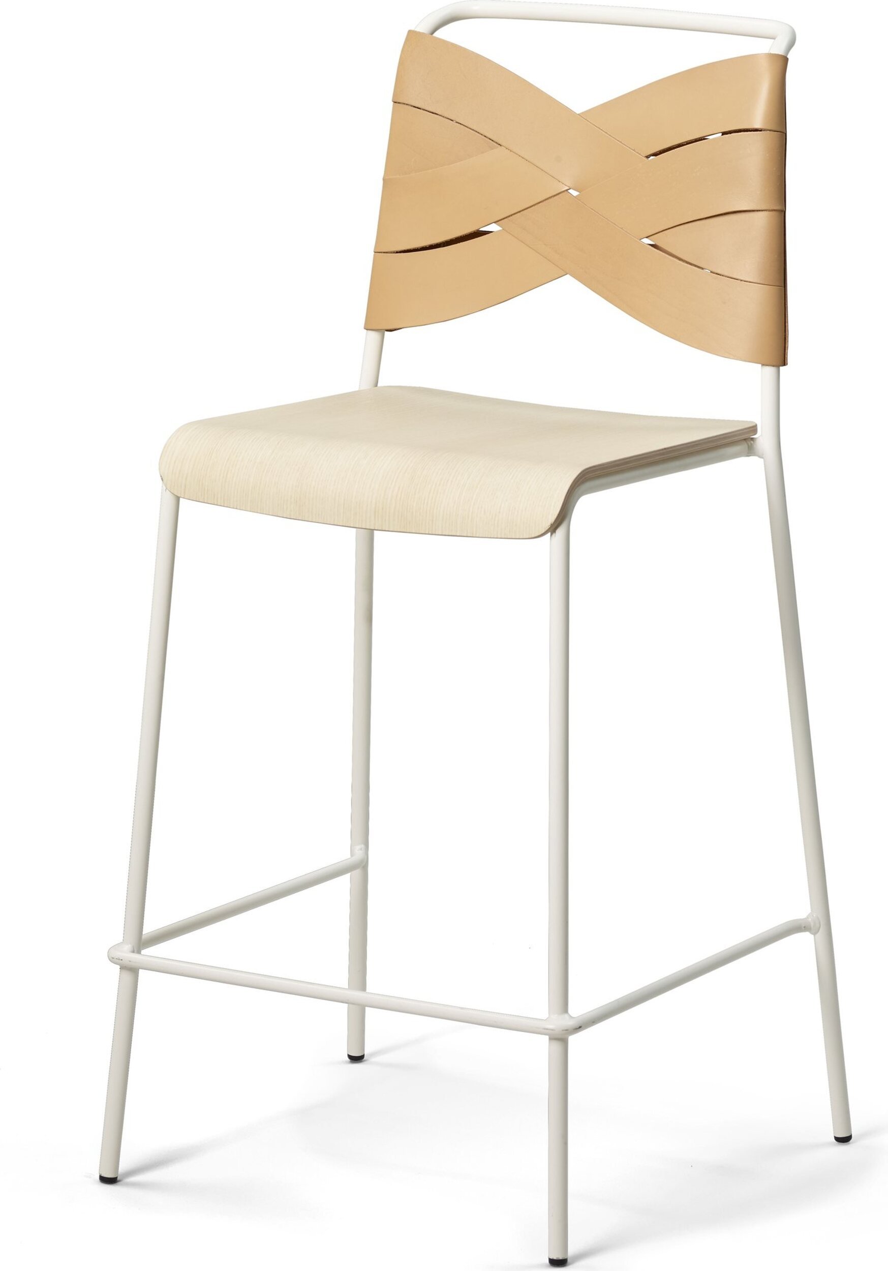 Stołek barowy Torso jasny jesion z białymi nogami