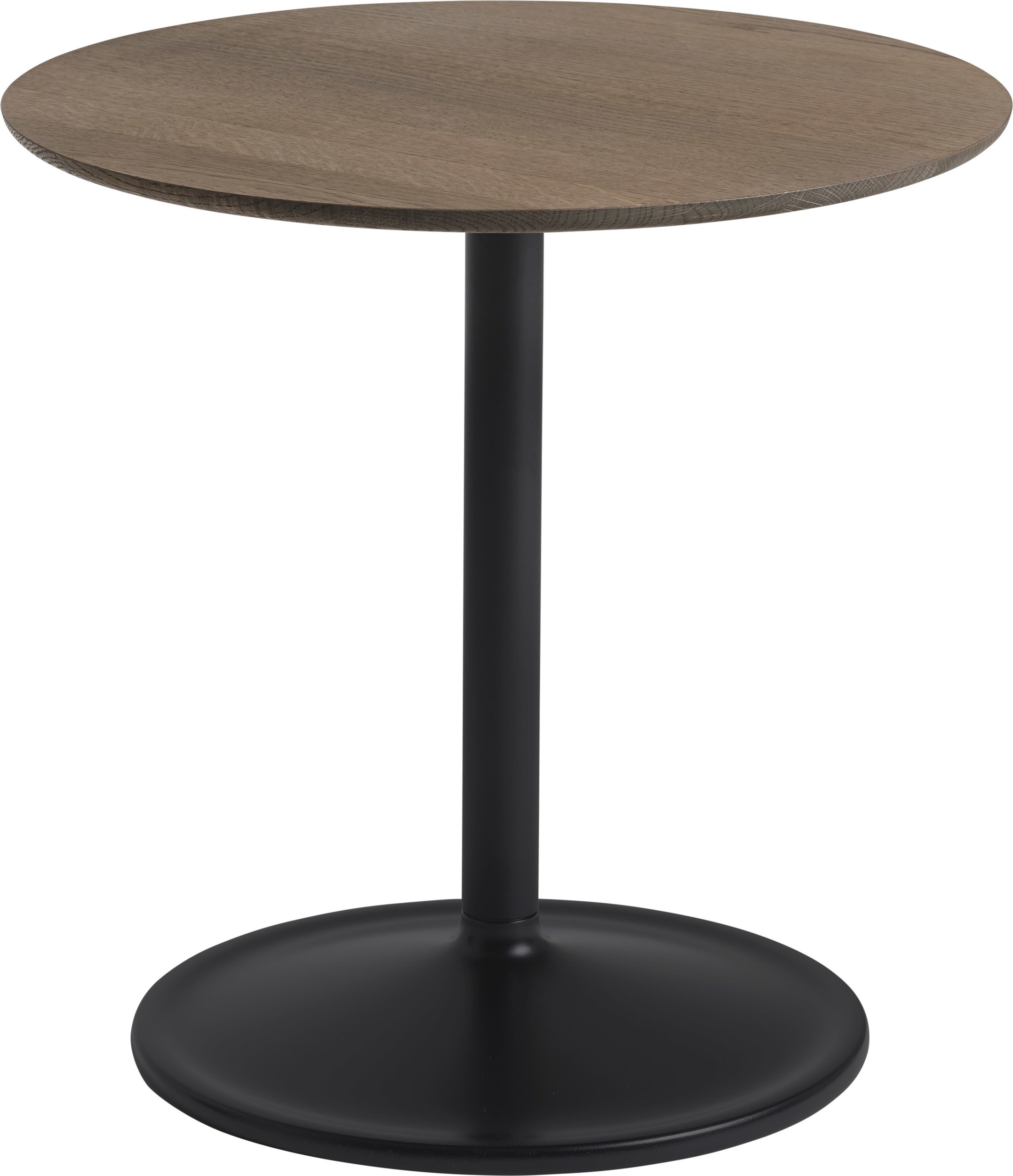 Stolik boczny Soft 48 x 48 cm ciemny dąb na czarnej nodze