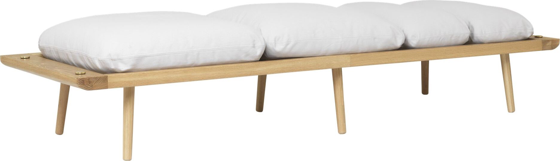 Leżanka Lounge Around jasnoszara na dębowych nogach