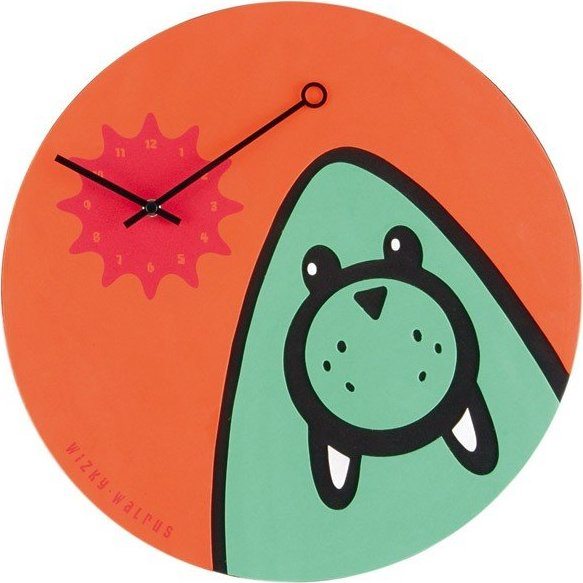 Zegar ścienny Wizky Walrus pomarańczowy