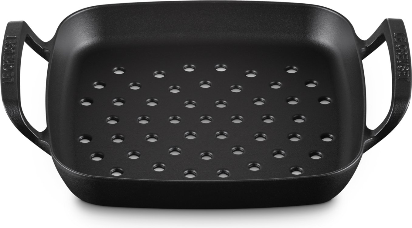 Płyta grillowa BBQ Outdoor kwadratowa 30 cm czarny mat perforowana