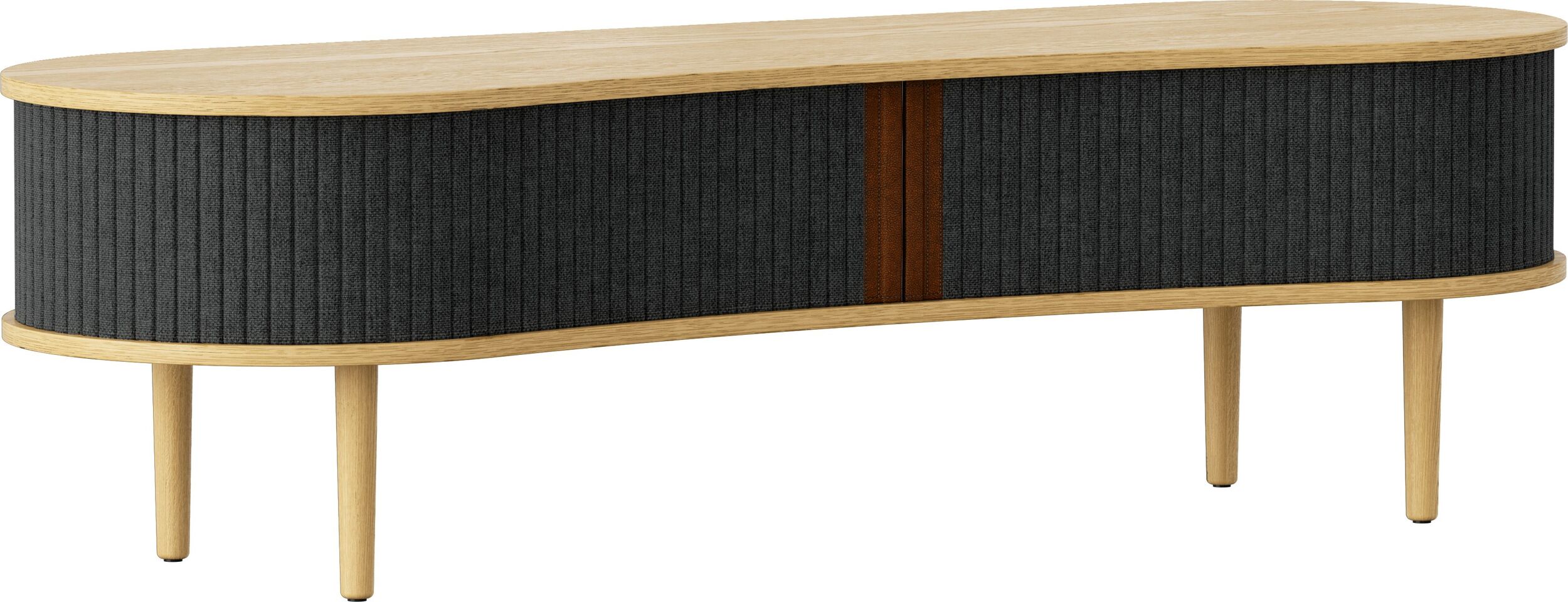 Szafka Audacious 140 cm ciemnoszara na dębowych nogach