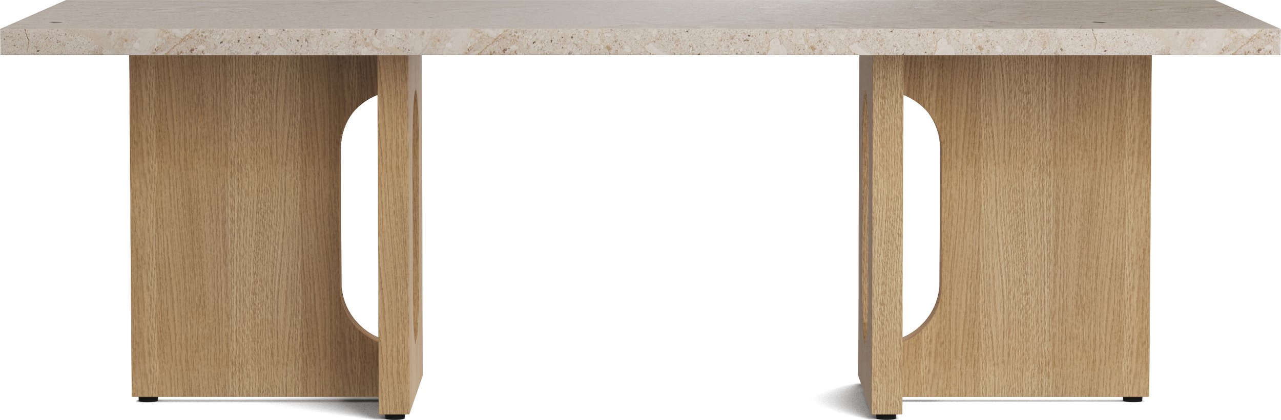 Stolik kawowy Androgyne Kunis Breccia 120 cm dąb z kamiennym blatem