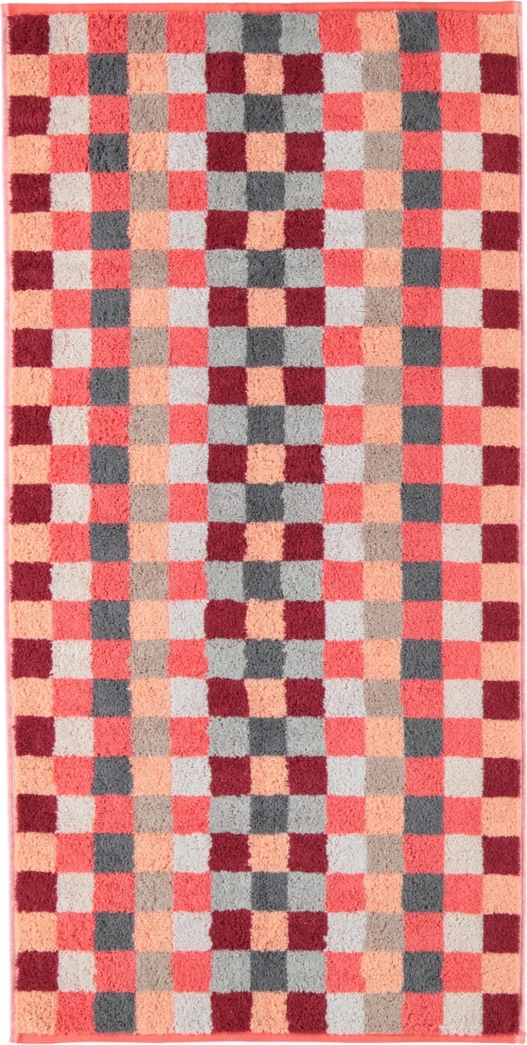 Ręcznik Unique szachownica 50 x 100 cm koralowy