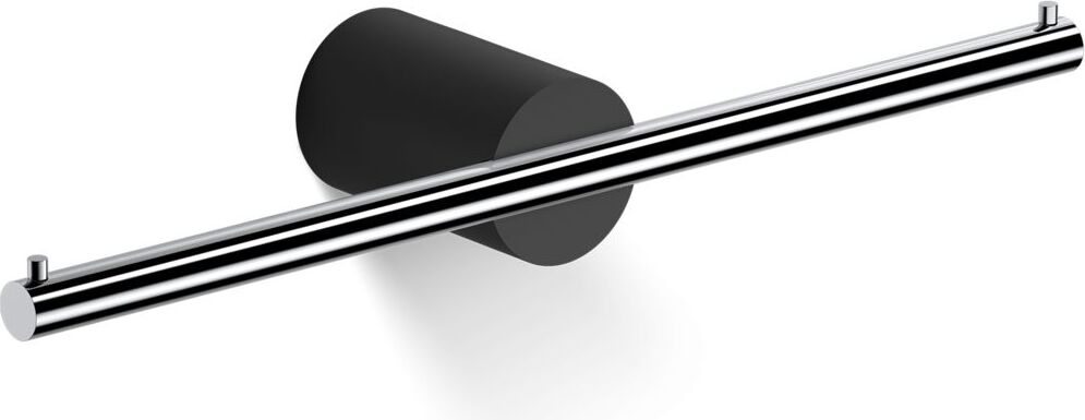 Wieszak na papier toaletowy Stone chrom-czarny podwójny