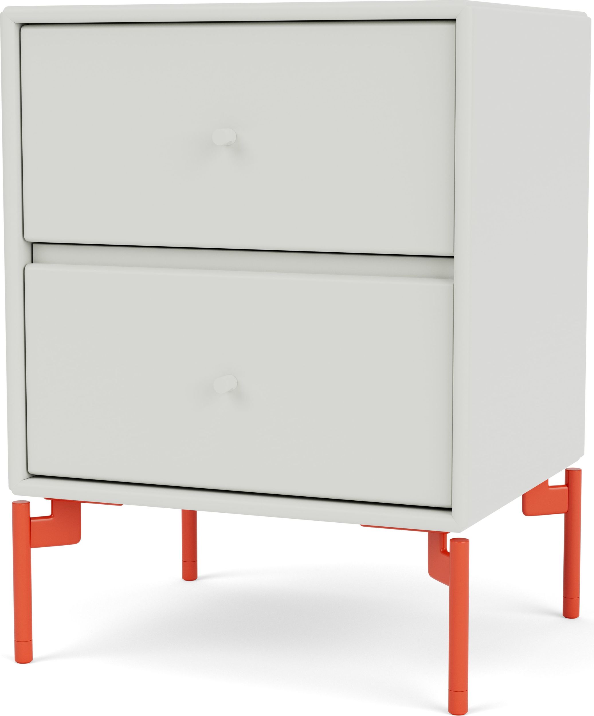 Szafka nocna Drift jasnoszara na czerwonych nogach