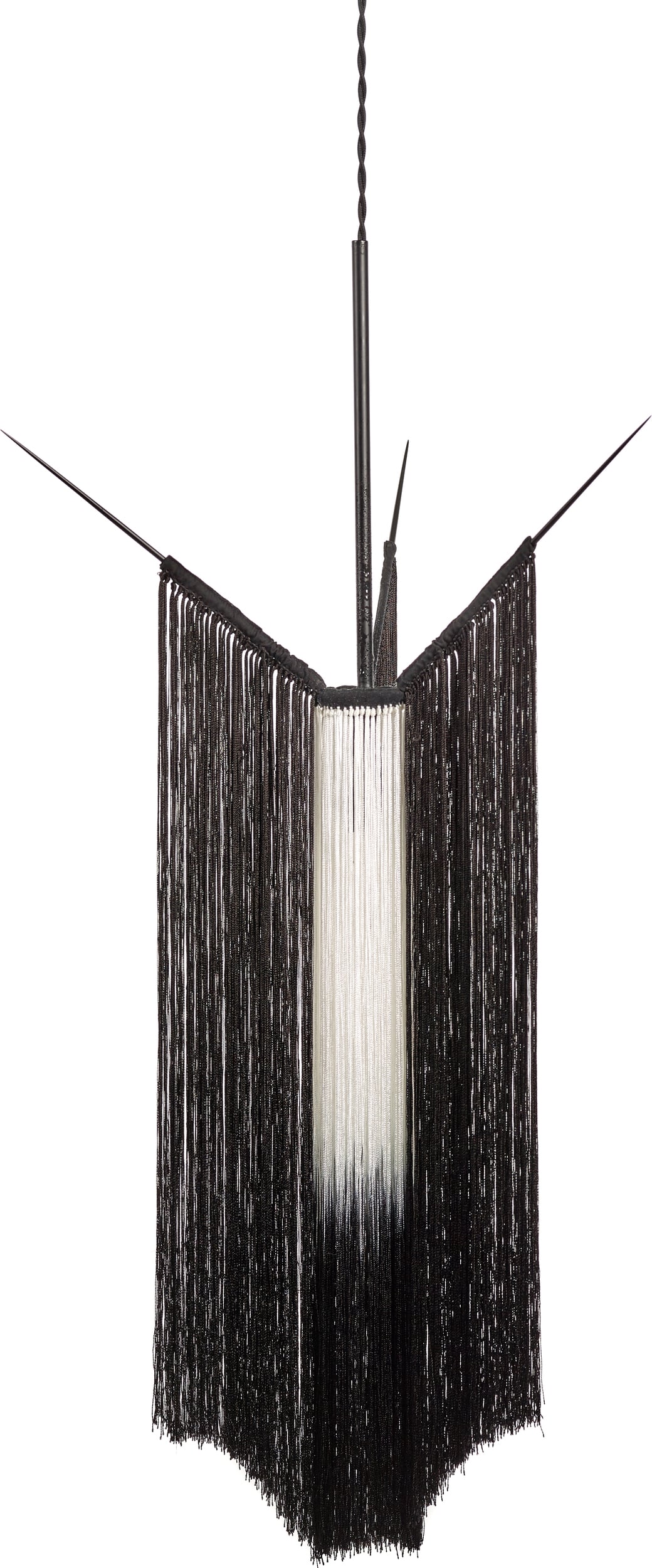 Lampa wisząca Chan 40 cm czarno-biała