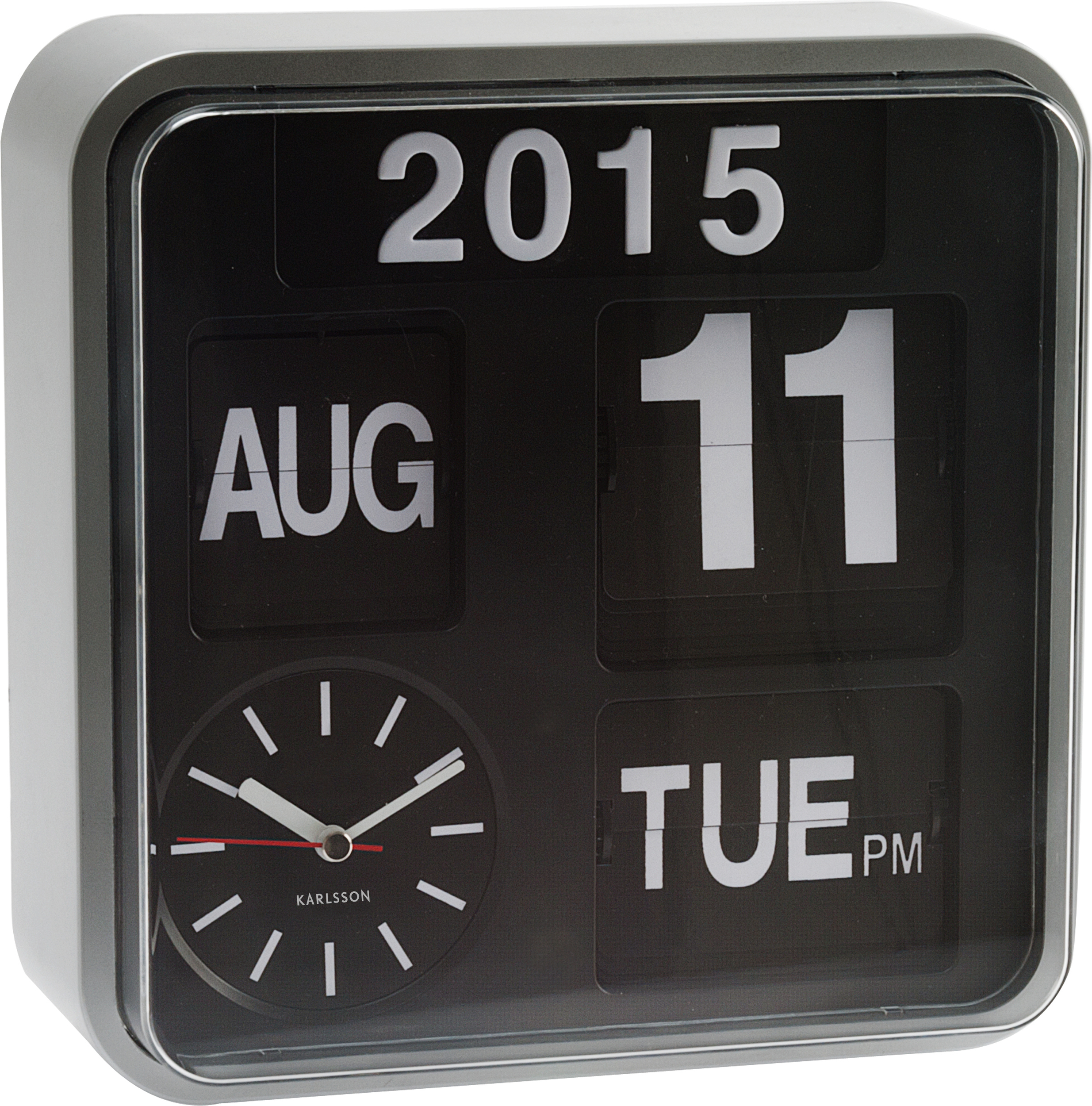 Zegar ścienny Mini Flip srebrny