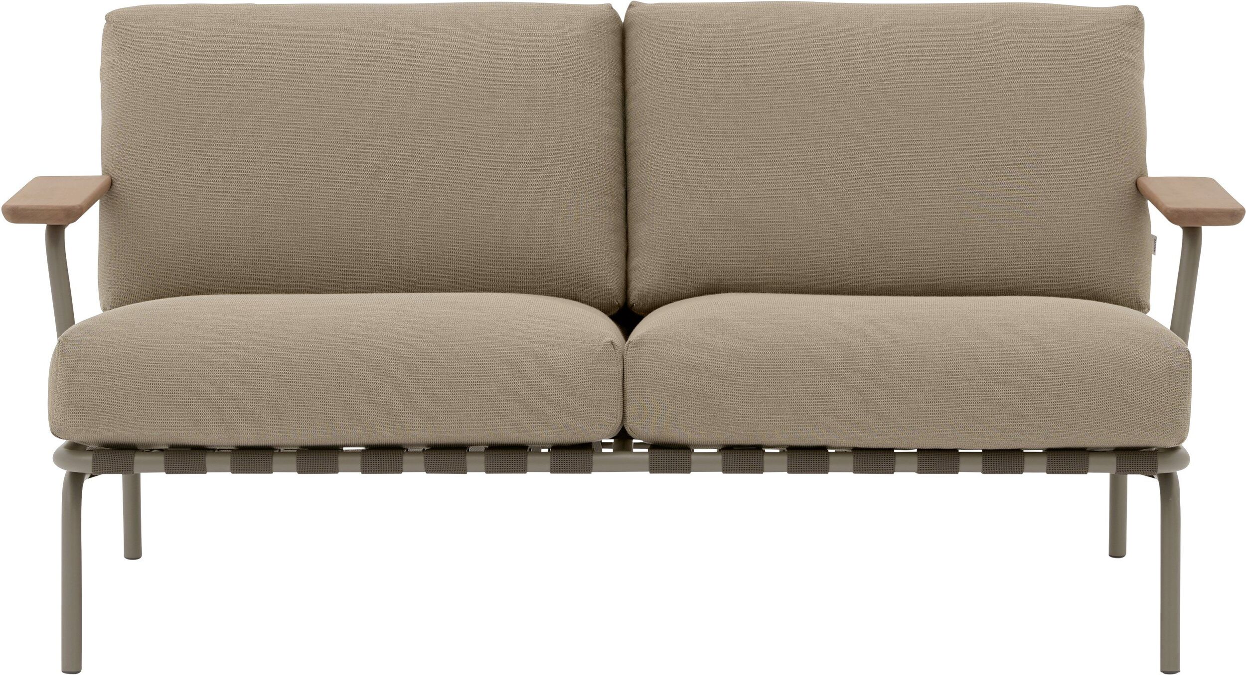 Sofa ogrodowa Settle brązowa dwuosobowa