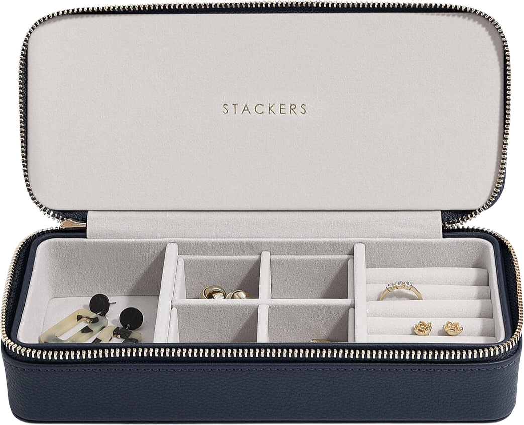 Pudełko podróżne na biżuterię Travel Large Stackers granatowe