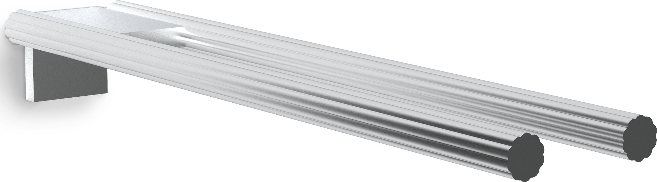 Wieszak reling na ręczniki Of Line pionowy 46 cm srebrny