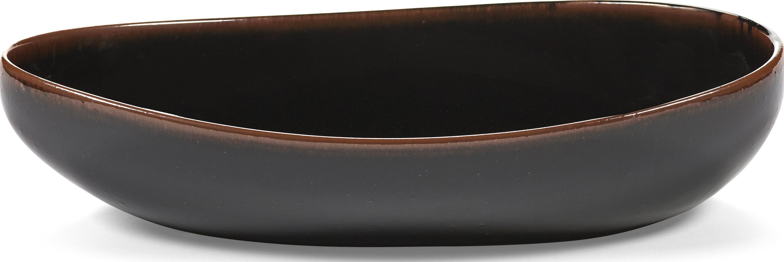 Misa do serwowania Out of Lines owalna 36 cm brązowo-czarna