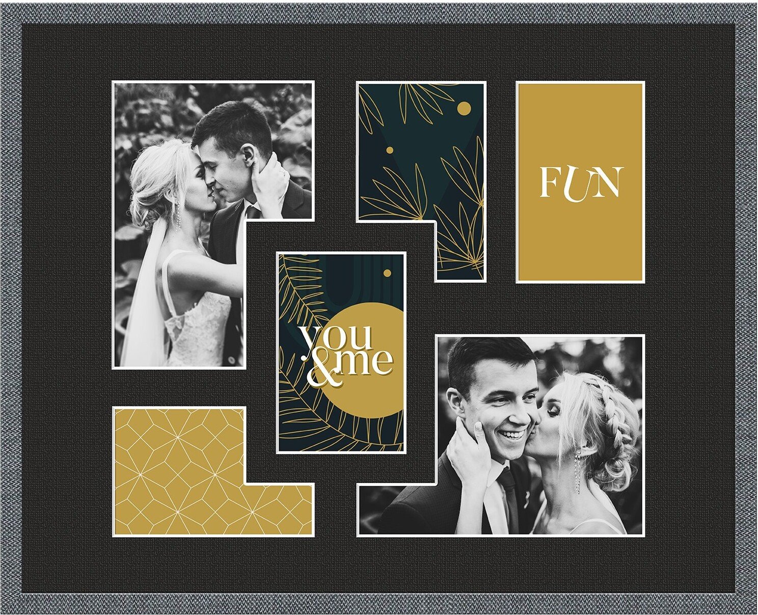 Ramka na 6 zdjęć Kyoto 40 x 50 cm szara z czarnym passepartout