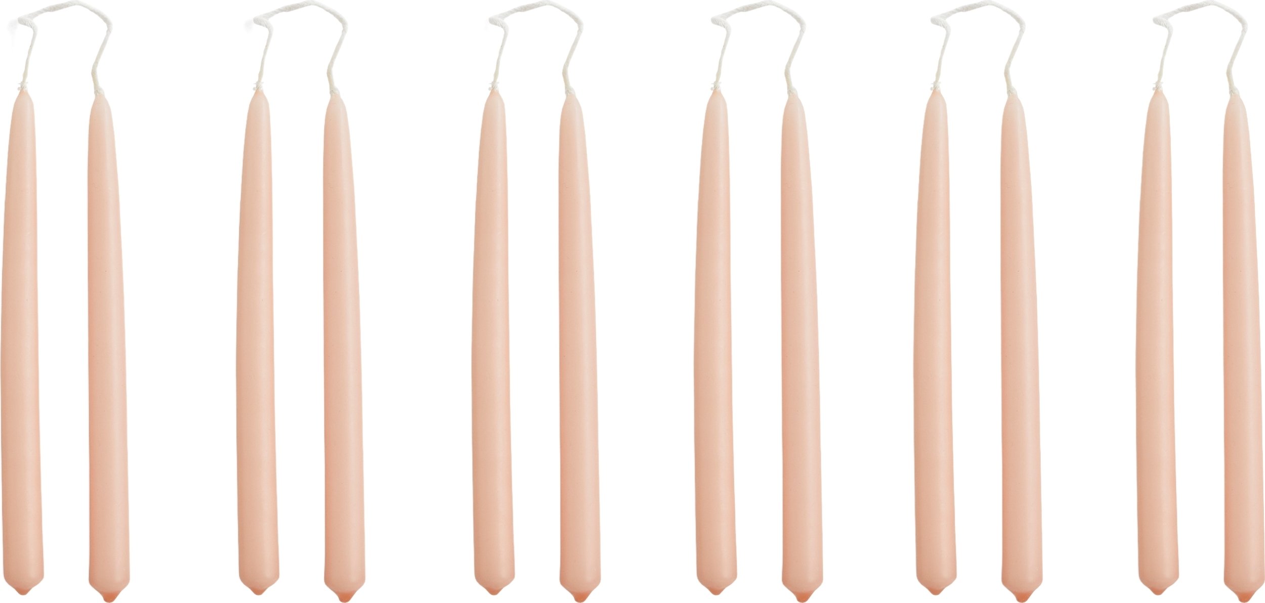 Świece Mini Conical jasnoróżowe 12 szt.