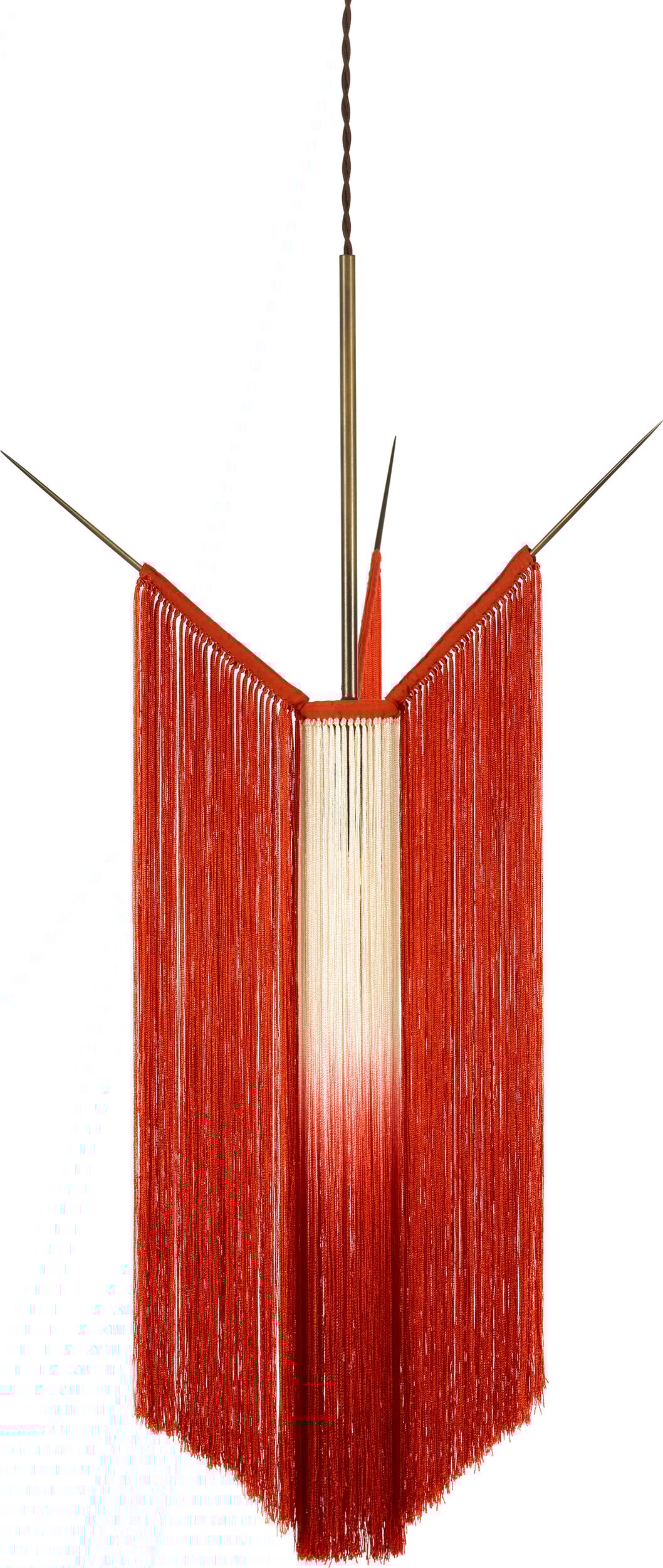 Lampa wisząca Chan 40 cm czerwono-biała