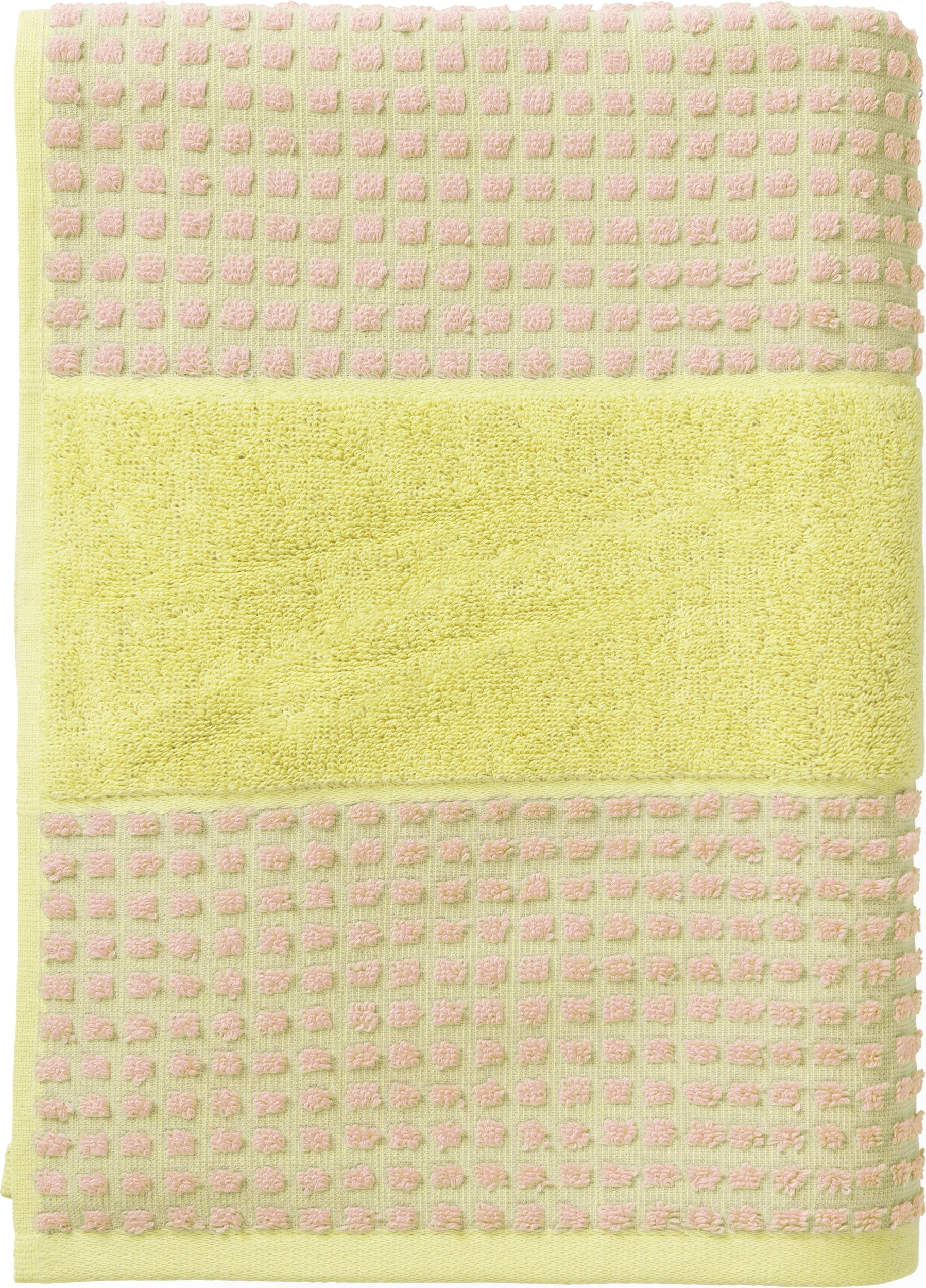 Ręcznik Juna Check 50 x 100 cm żółto-różowy