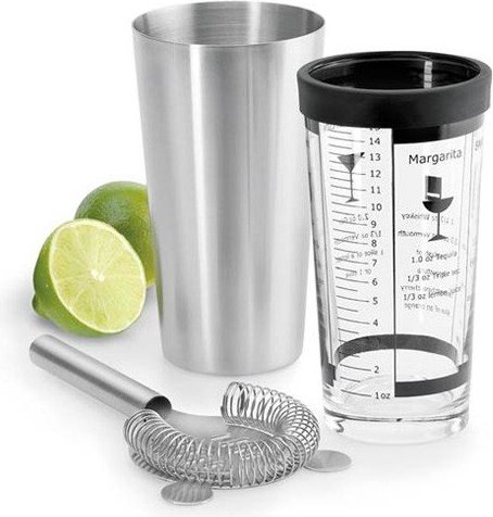 Shaker bostoński z mieszadłem Lounge srebrny