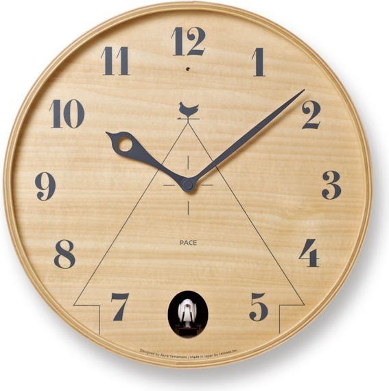 Zegar ścienny z kukułką Pace jasne drewno