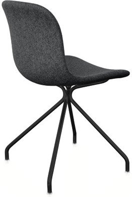 Krzesło Troy 4 star tapicerowane lakierowana rama czarna ciemnoszare