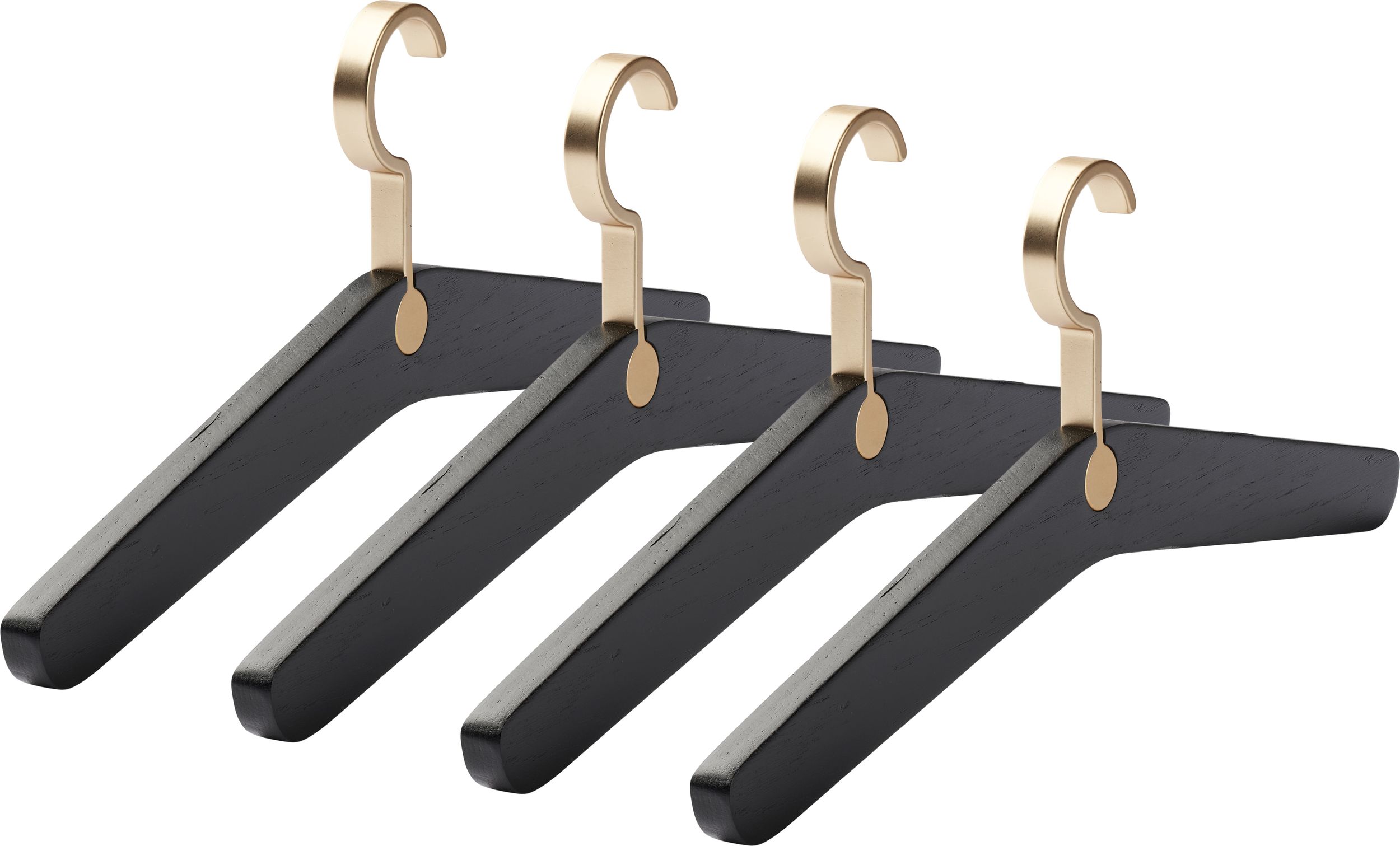 Wieszaki na ubrania Trapeze czarny dąb 4 szt.