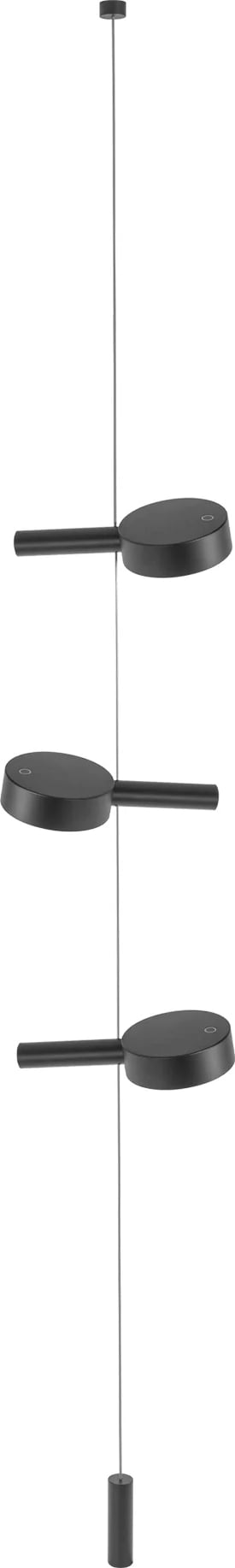 Lampa wisząca bezprzewodowa Super O czarna potrójna