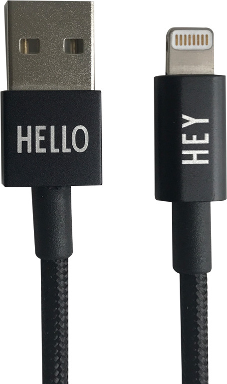 Kabel USB do iPhone'a/iPada Design Letters czarny
