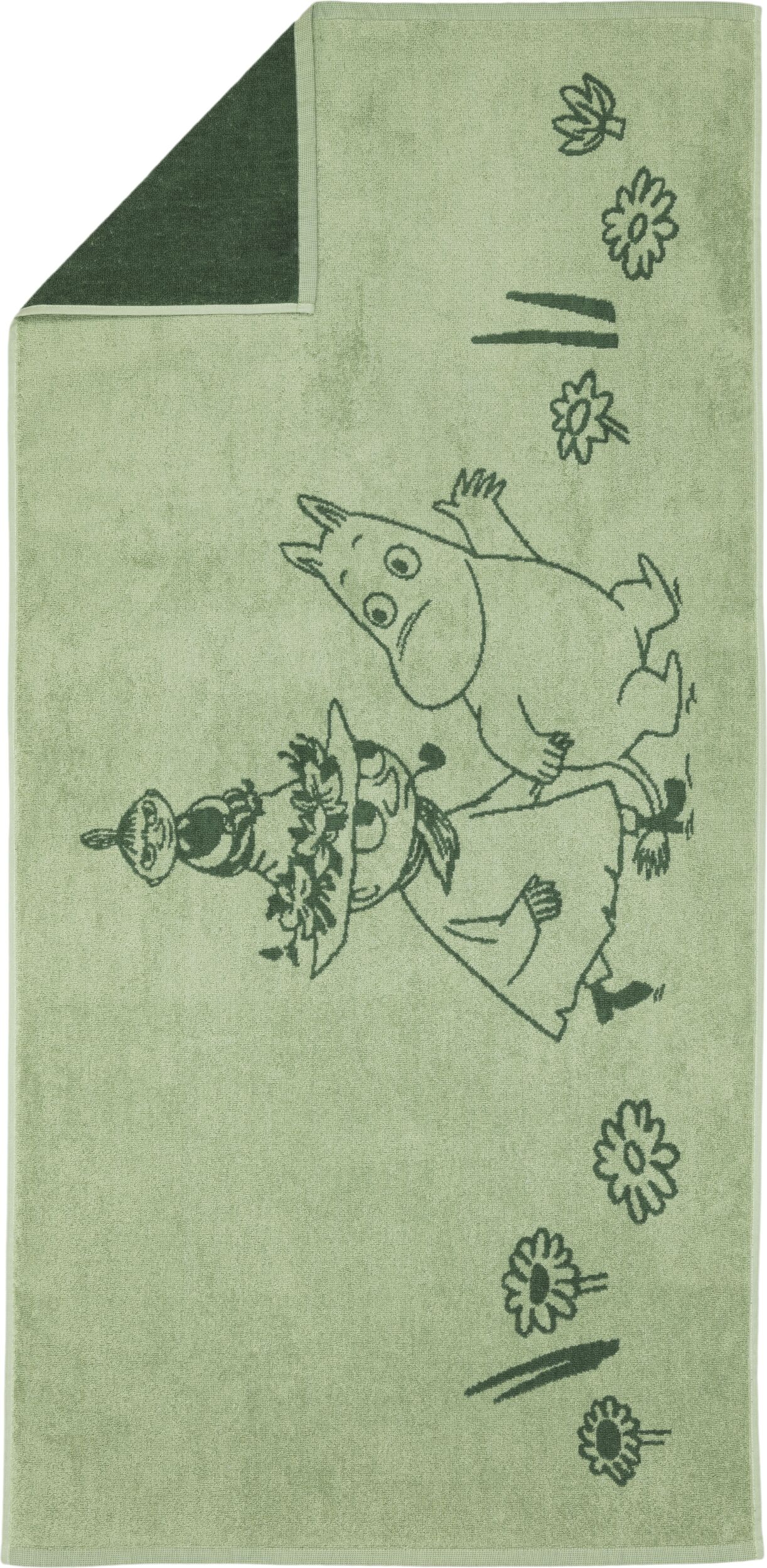 Ręcznik Arabia Finland Muminki Friends Forever 70 x 140 cm zielony