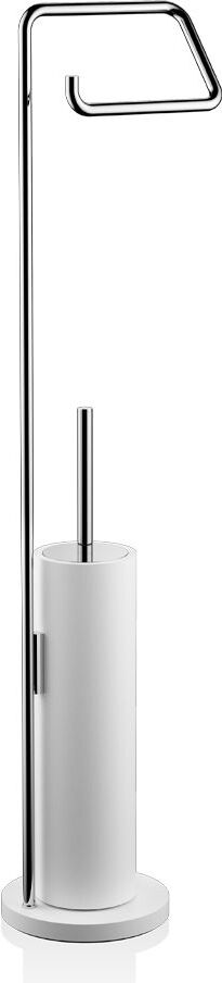 Stojak na papier toaletowy i szczotka do WC Stone chrom-biały