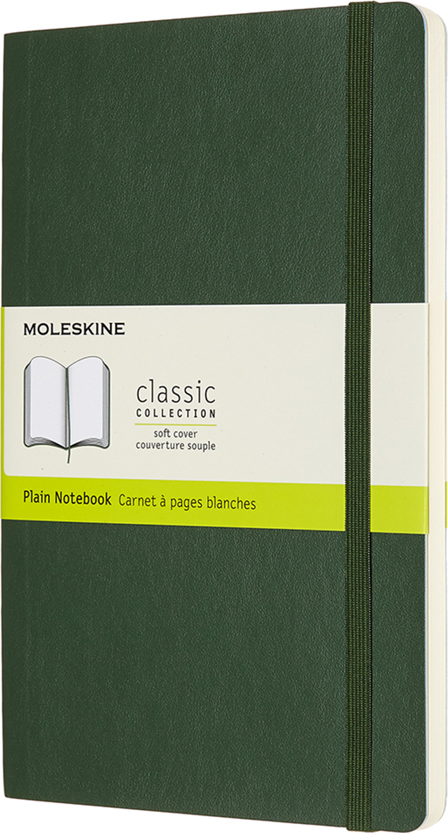 Notes gładki Moleskine L 192 strony leśna zieleń miękka oprawa
