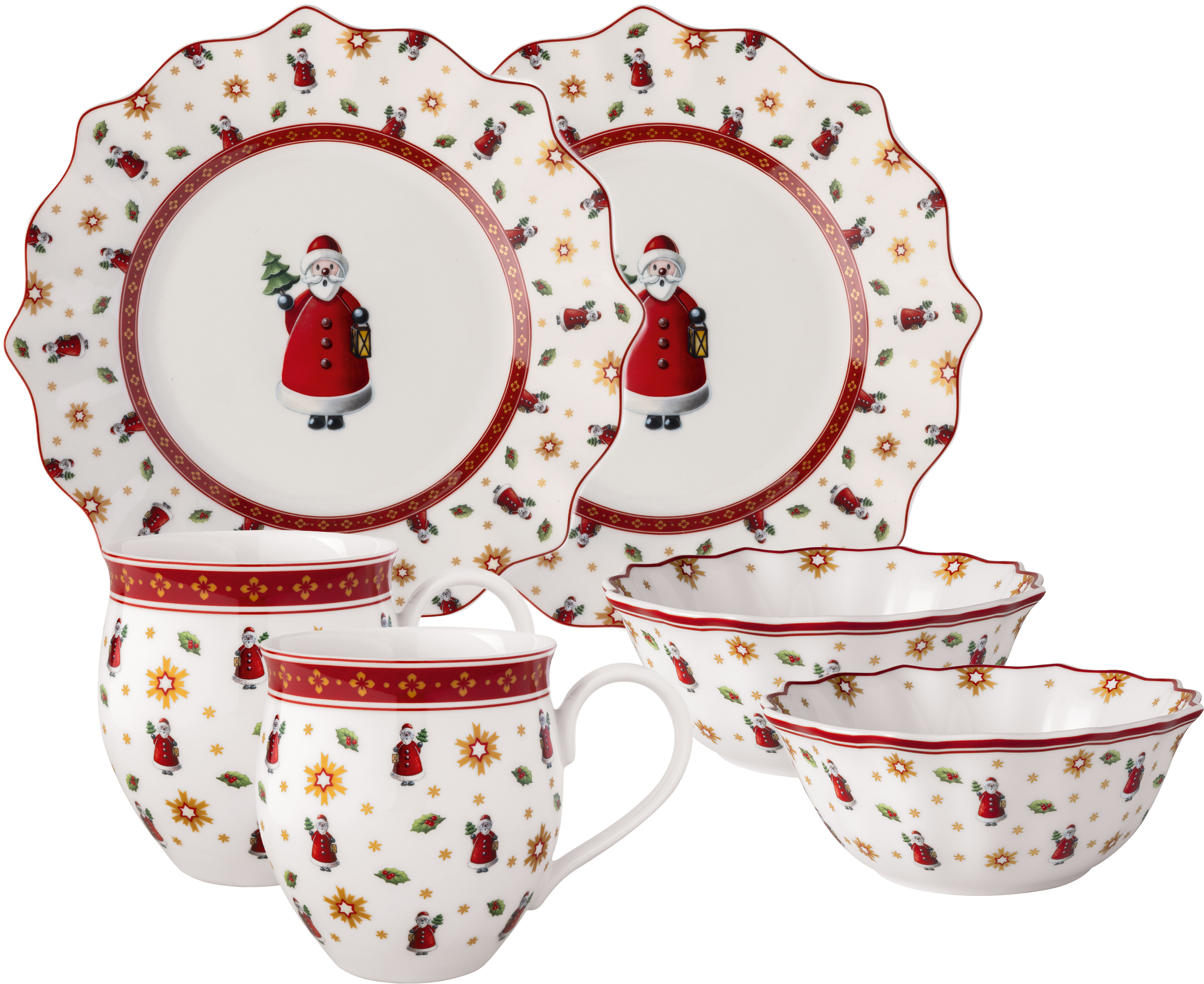 Zastawa stołowa dla 2 osób Toys Delight Święty Mikołaj 6 el.