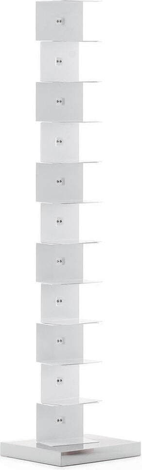 Regał Ptolomeo 160 cm biały ze srebrną podstawą