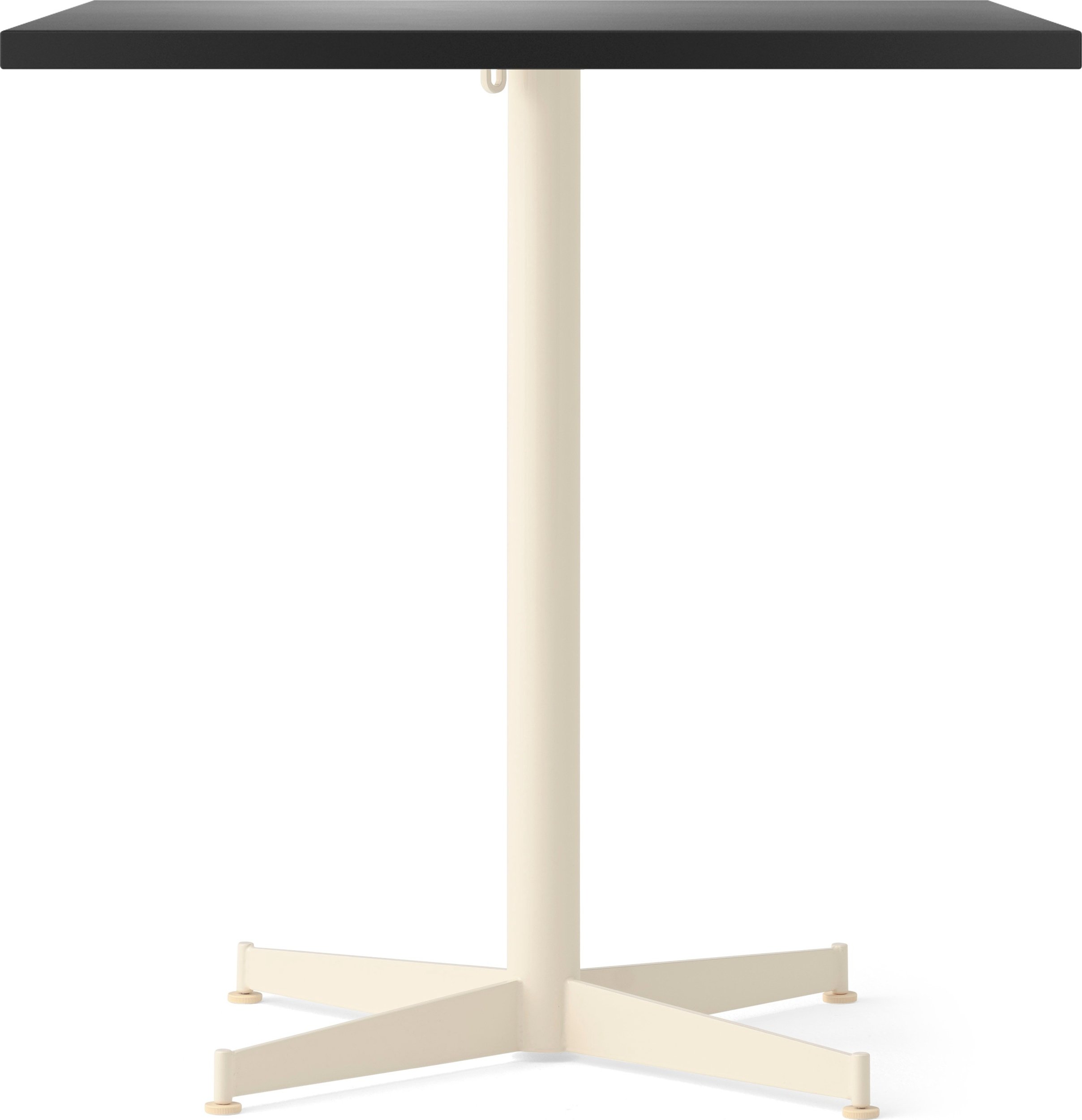 Stół z kremową podstawą Nook Star Base Linoleum kwadratowy 73 cm czarny