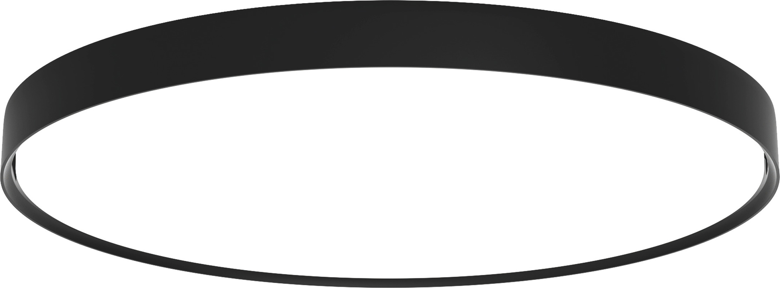 Plafon Slim Round Semi Recessed LED 3000K 68 cm czarny z dyfuzorem opal sterowanie oświetleniem Dali