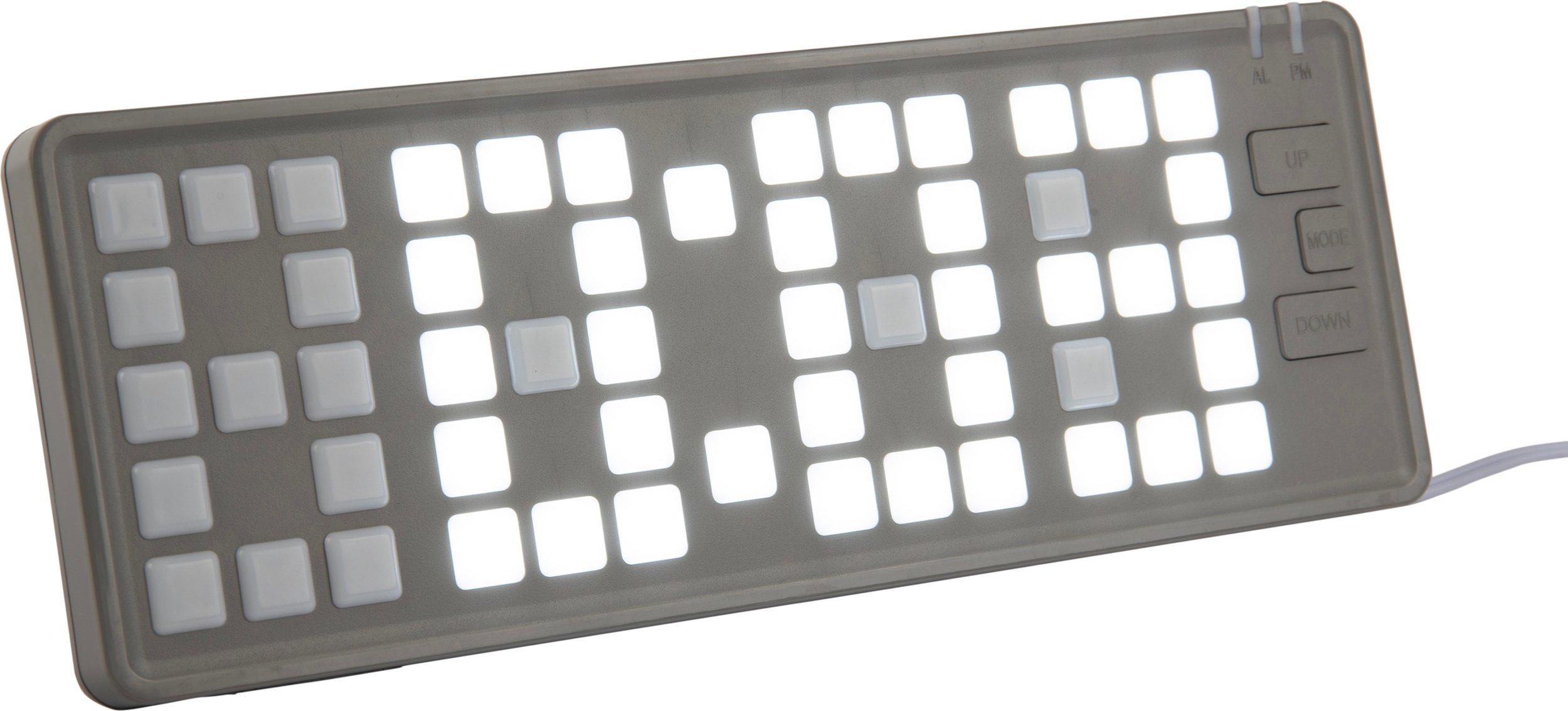 Budzik Keyboard jasnoszary LED