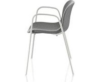 Krzesło Troy z podł. tapicerowane biała rama niebieskie siedzisko