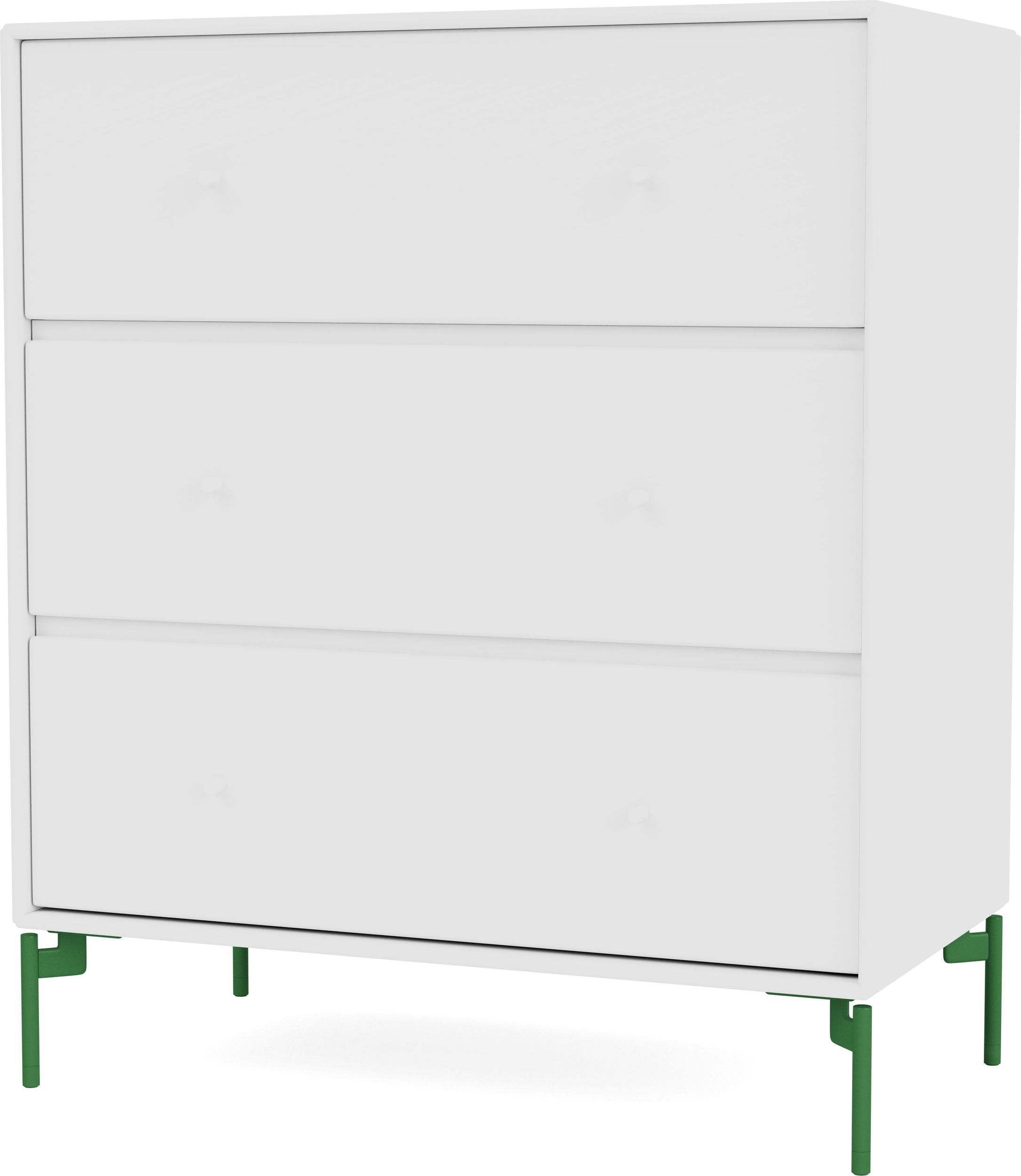 Komoda Carry biała na zielonych nogach