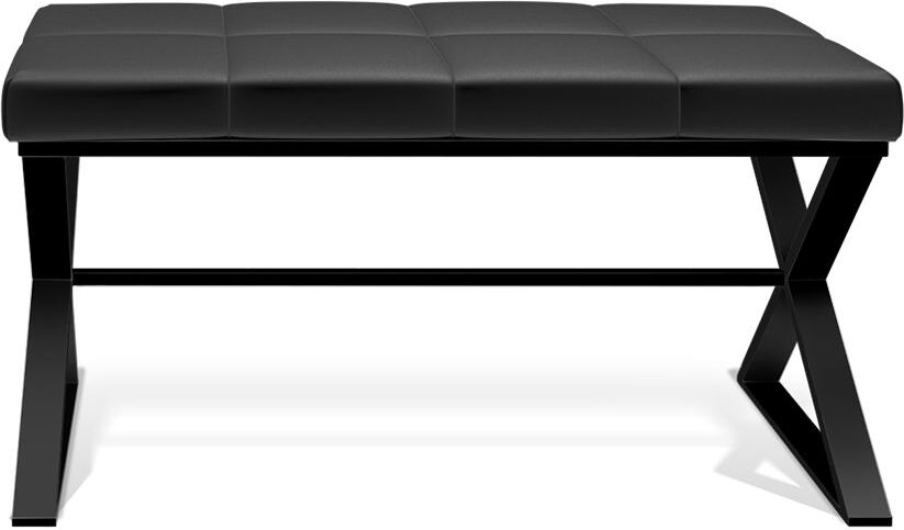 Ławka Decor Walther czarny mat z poduszką z czarnej ekoskóry