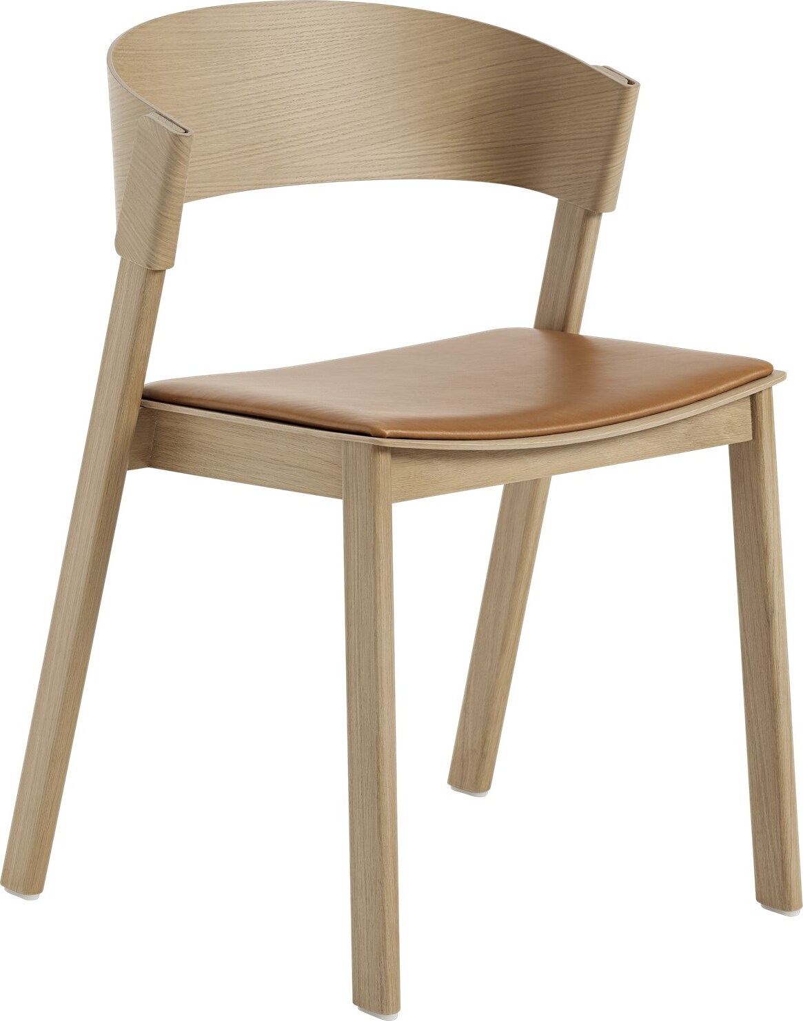 Krzesło Cover jasny dąb z tapicerowanym siedziskiem