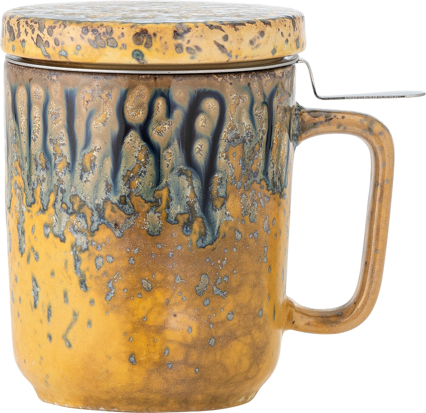 Kubek z zaparzaczem Yuma 250 ml żółty z pokrywką