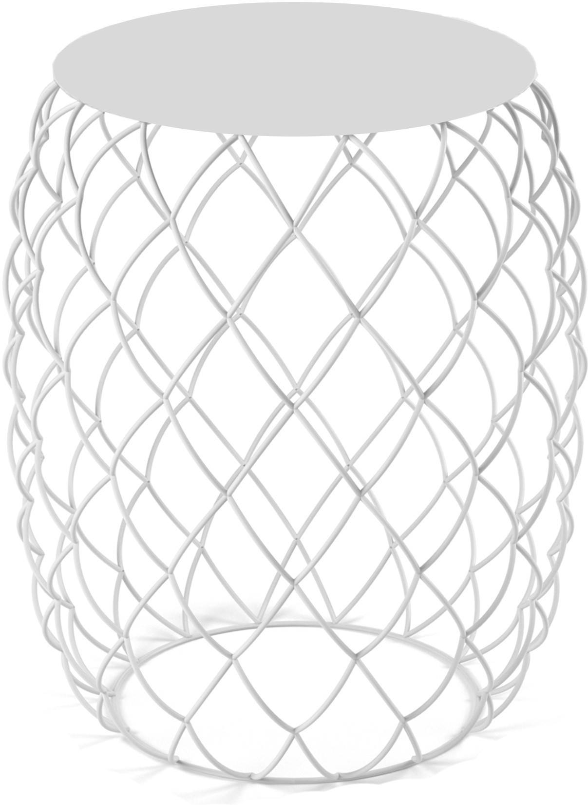 Stolik kawowy Pina biały z białym blatem z HPL