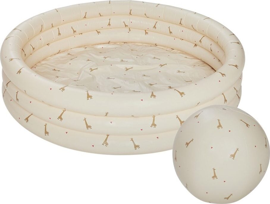 Basen dmuchany dla dzieci z piłką plażową OYOY Giraffe 85 cm żółty 2 el.